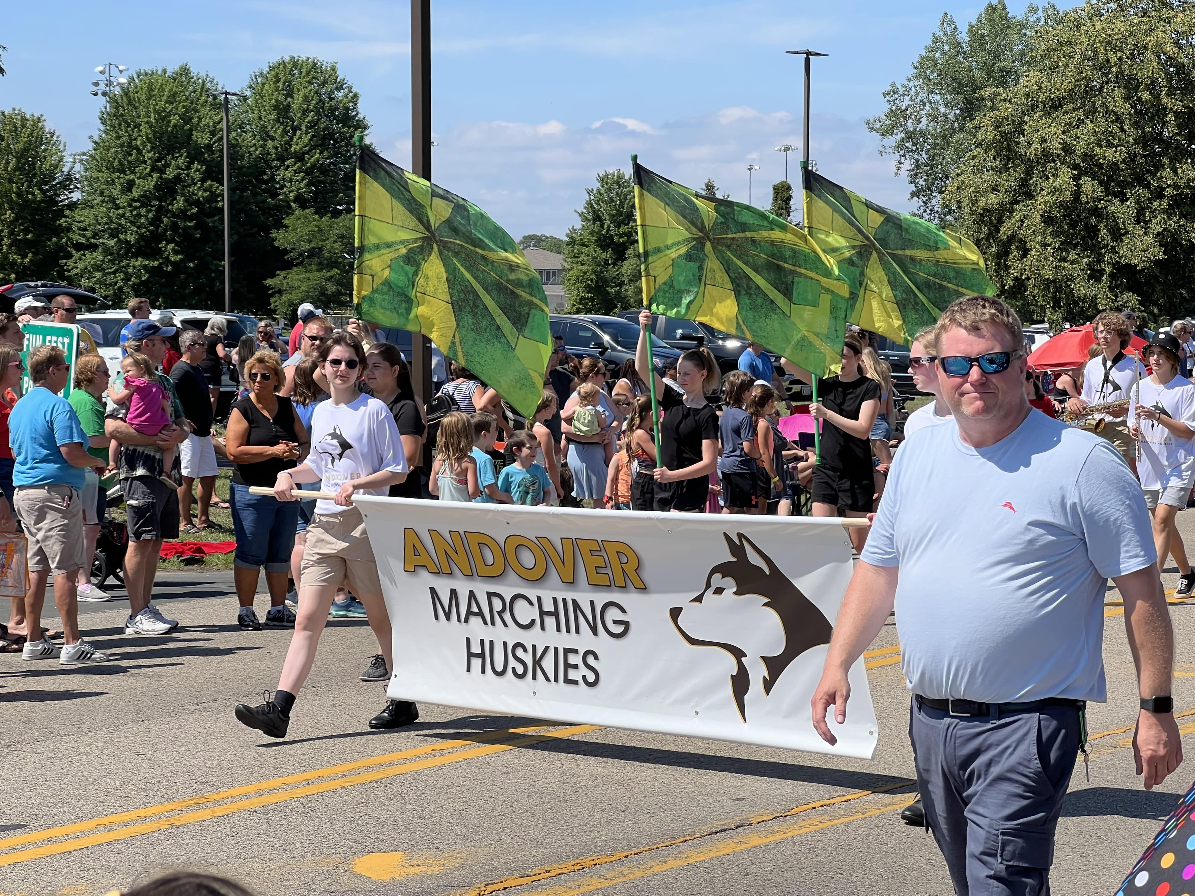 people marching